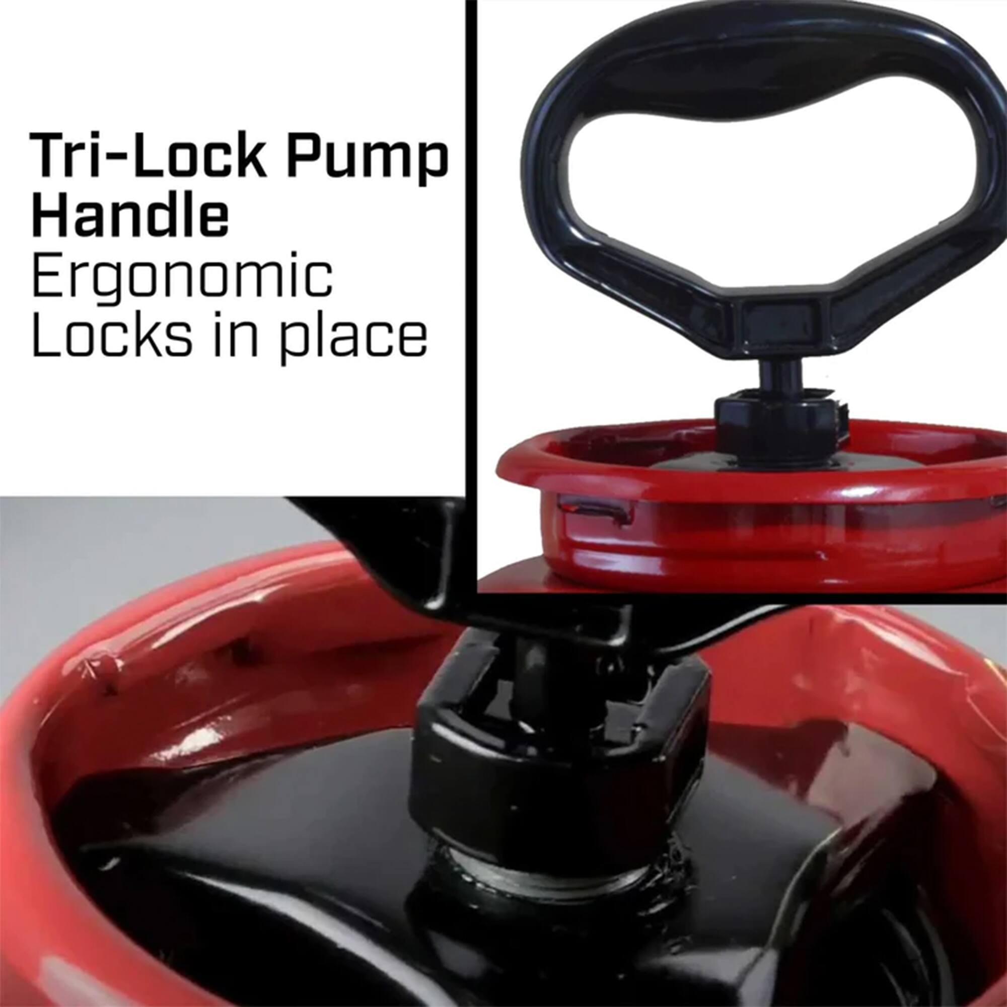 Tri-Lock Pump Handle  
Ergonomic  
Locks in place