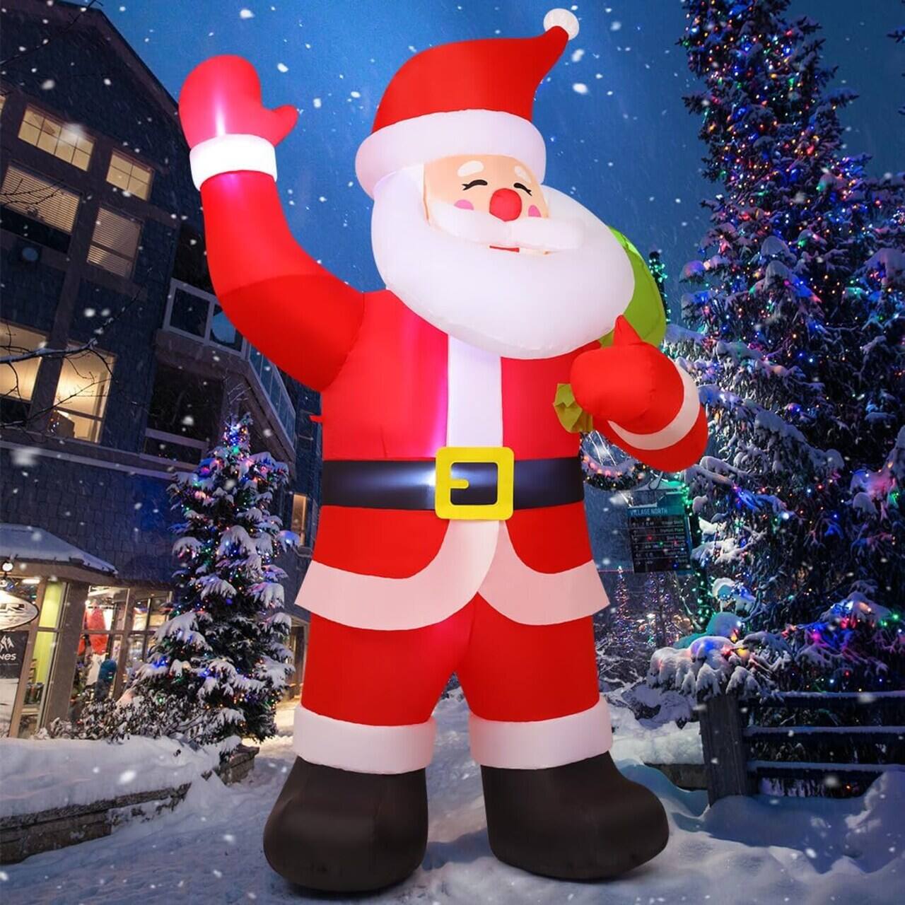 Back. GOOSH Inflatables - GOOSH 9 FT Christmas Inflatables Santa Claus Animated Giant with LED Lights - Red.