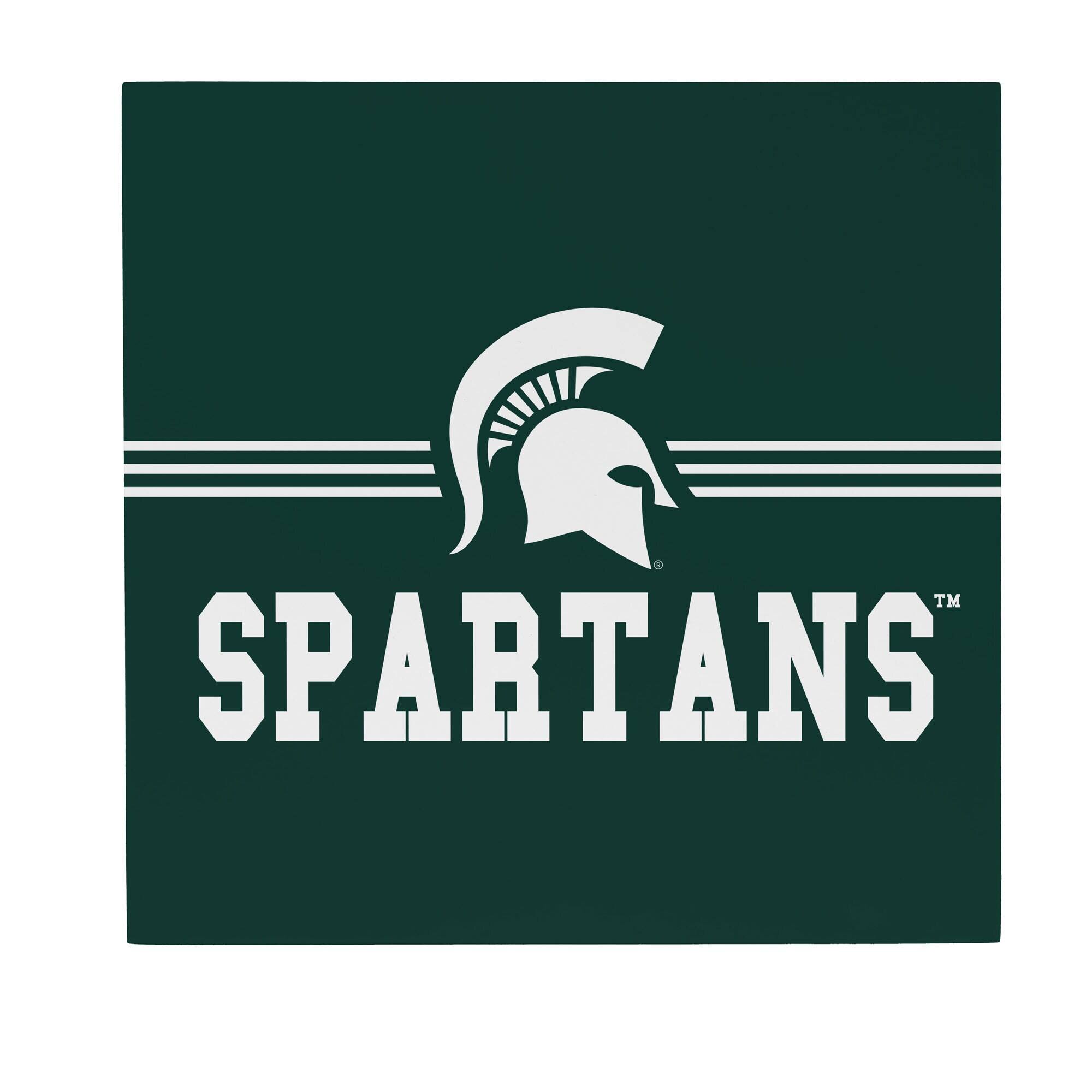 Alt View 1. Evergreen Enterprises - Michigan State Spartans 12" x 12" Wood Wall Sign - Multicolor.