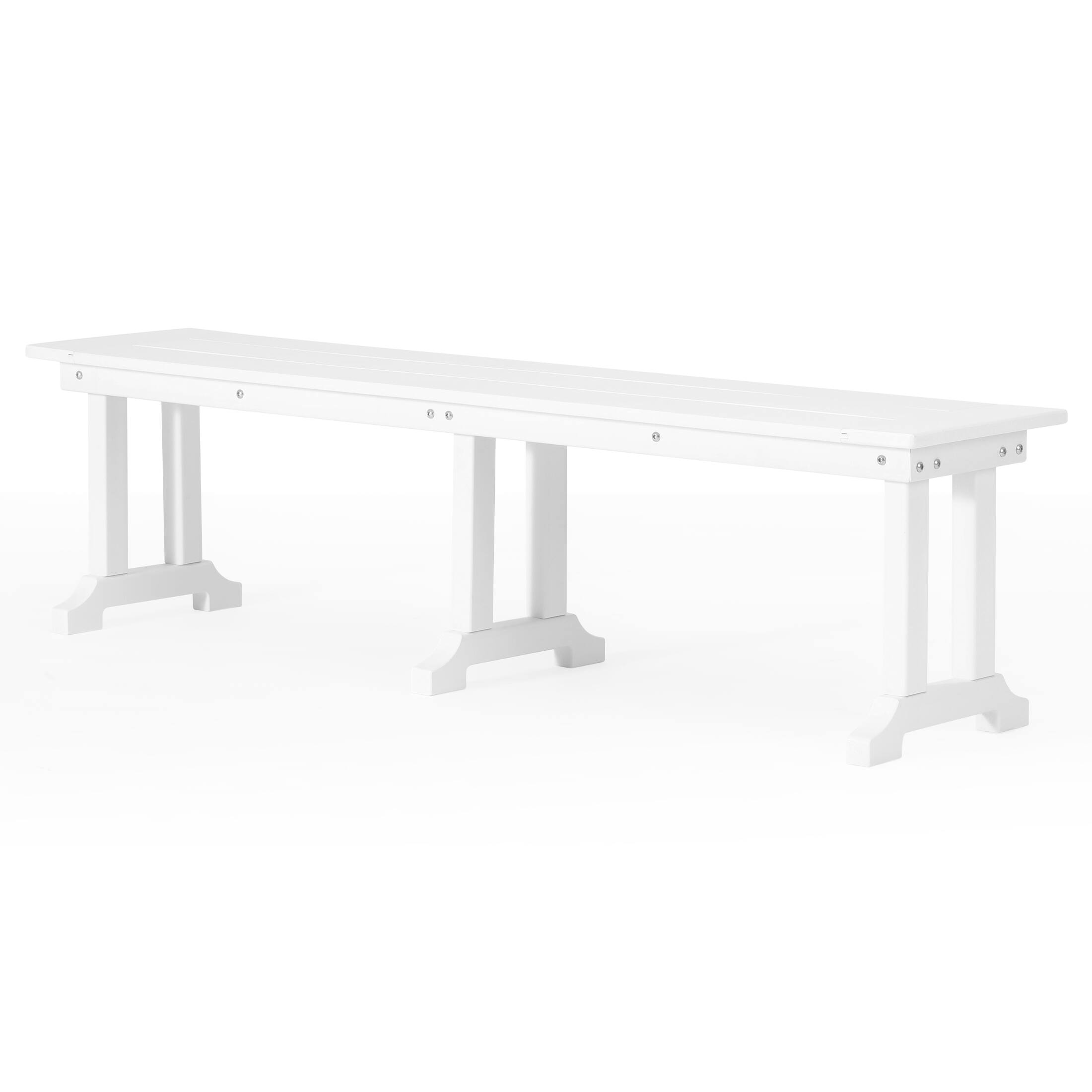 Back. WestinTrends - WestinTrends Malibu 65" Outdoor Patio Trestle Dining Bench - White.