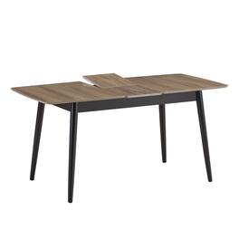 Manhattan Lane - Anae 51-63 Inch Dining Table, Butterfly Leaf, Brown Wood Top, Black Legs - Brown, Black