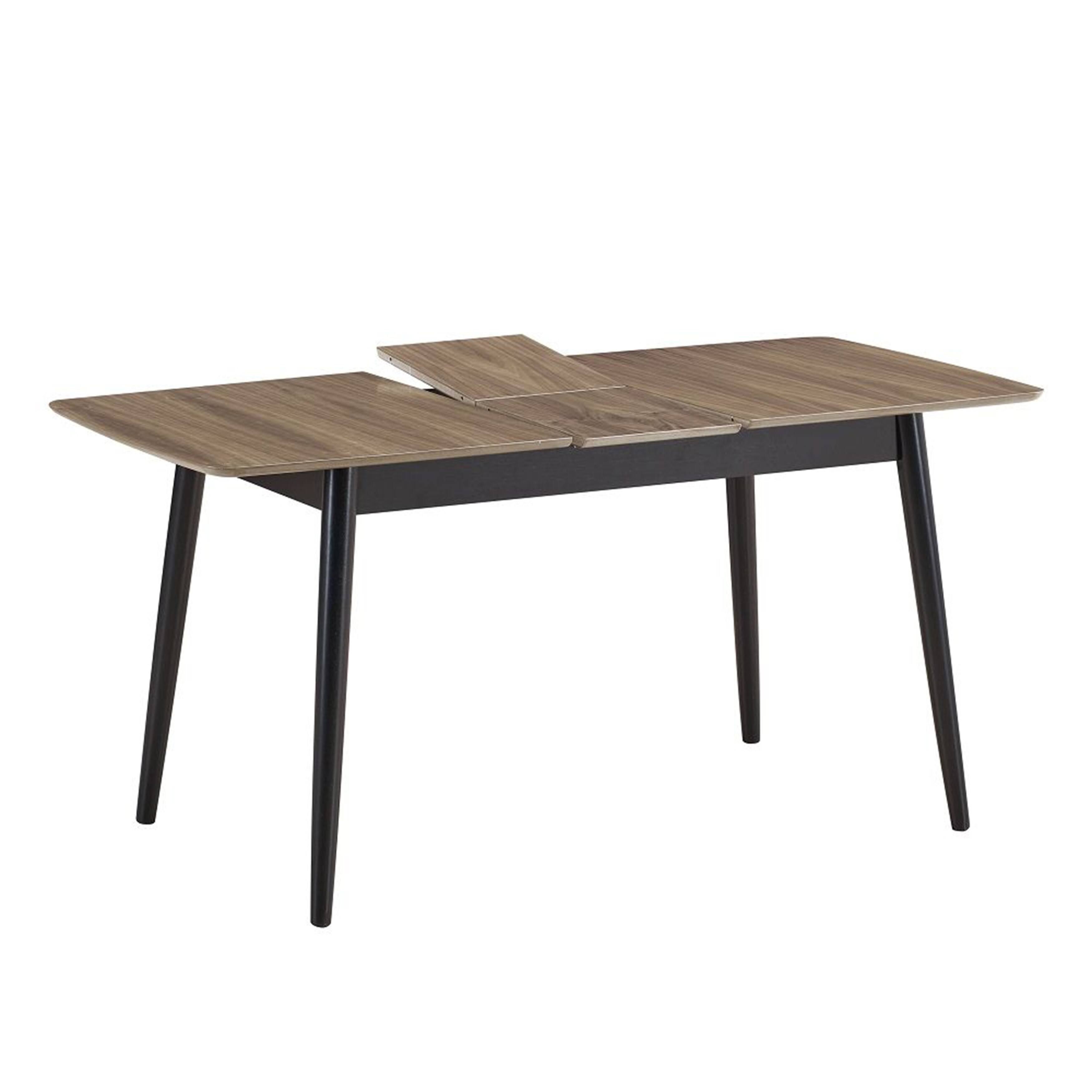 Front. Manhattan Lane - Anae 51-63 Inch Dining Table, Butterfly Leaf, Brown Wood Top, Black Legs - Brown, Black.