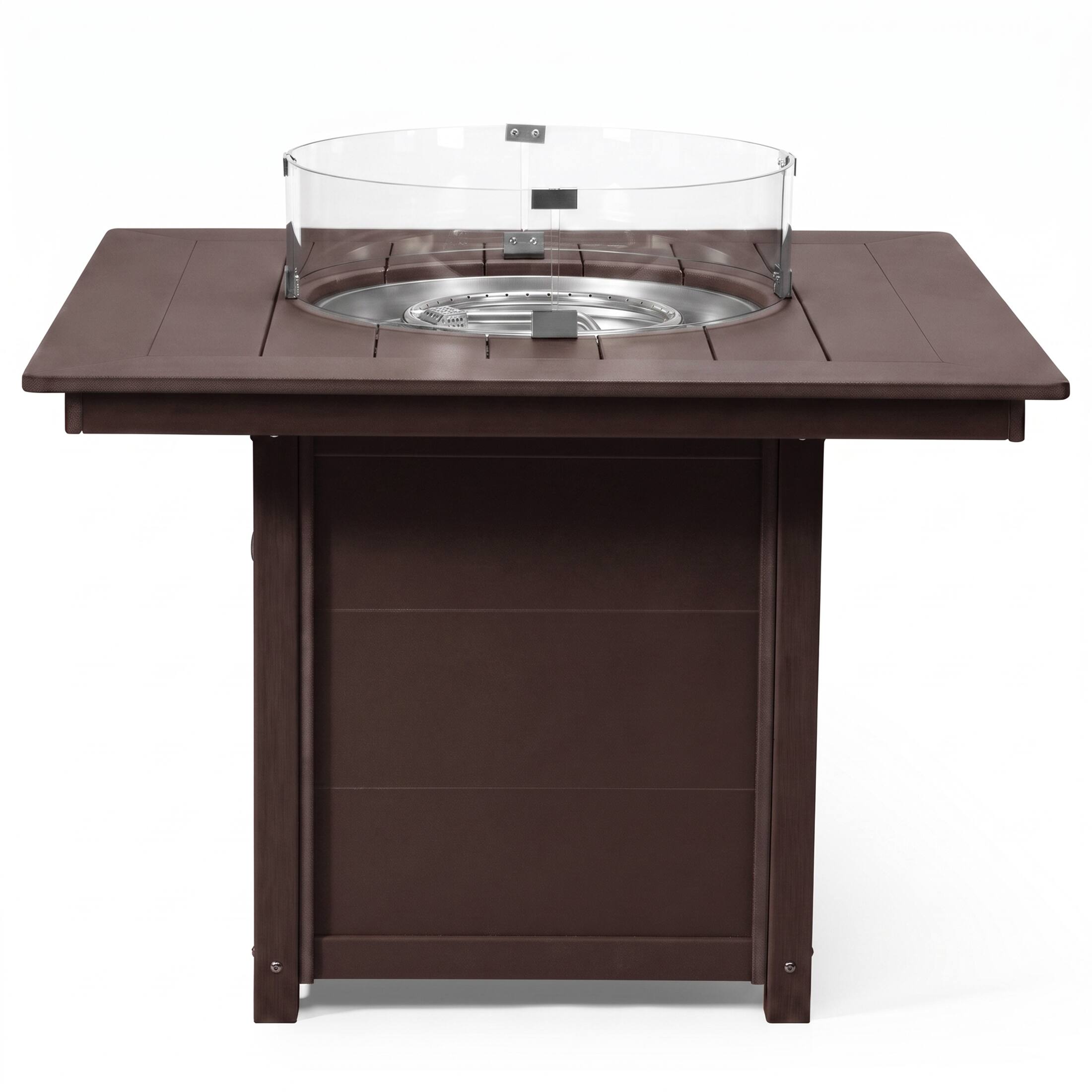 Alt View 1. WestinTrends - WestinTrends Helios Modern Outdoor Patio Propane 42" Square Fire Pit Table - Dark Brown.