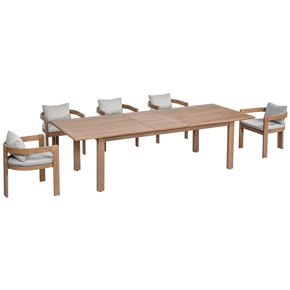 Alt View 2. Meridian Furniture - Newport Grey Water Resistant Fabric Upholstered Outdoor Patio Dining Chair - Natural.