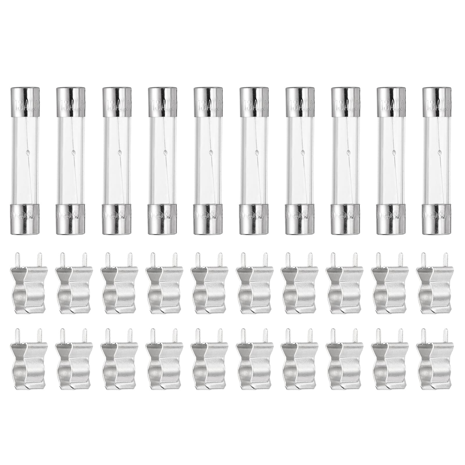 Unique Bargains - Glass Tube Fuses, 6x30mm 3A 250V Slow Fast Blow Glass Cartridge Tube Fuse with 20pcs Safety Clip 10pcs - Silver price history on PriceWatchPro