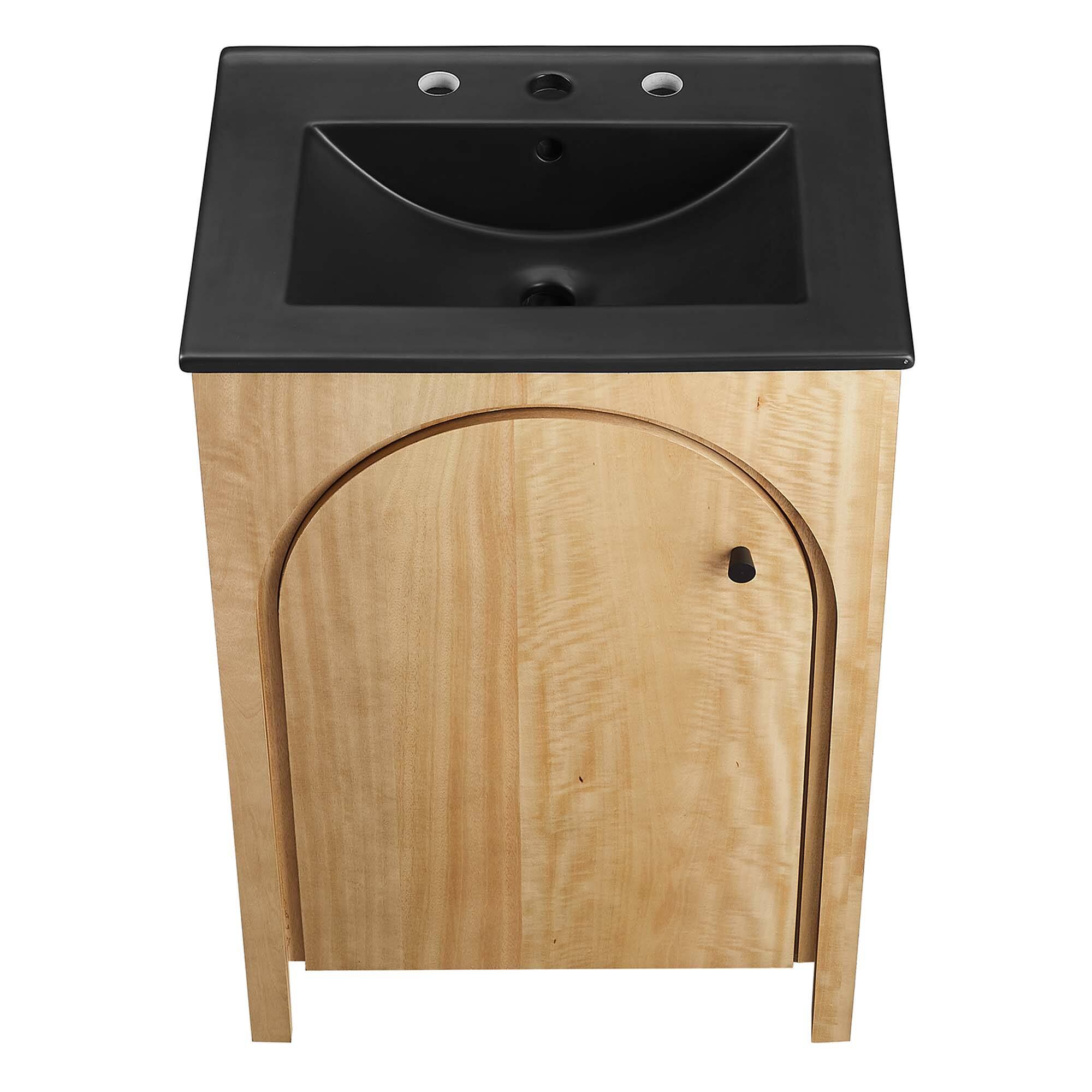 Alt View 5. Modway - Appia Bathroom Vanity Basin Included by Modway - Oak Black.