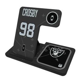 Keyscaper - Maxx Crosby Las Vegas Raiders Ready 3-in-1 Charging Station - Black
