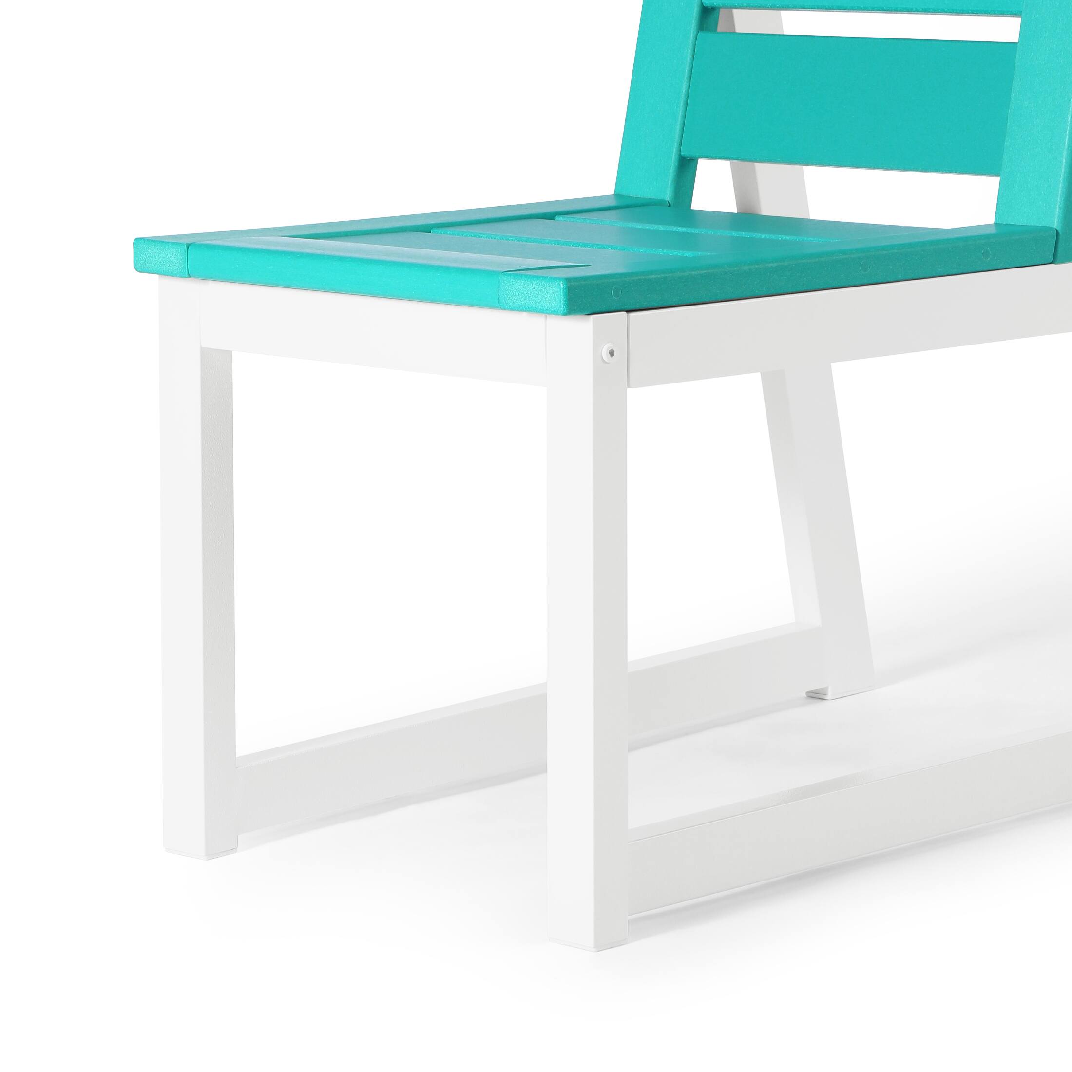 Alt View 3. WestinTrends - WestinTrends Cape May HDPE Outdoor Patio Dining Side Chair - Turquoise.