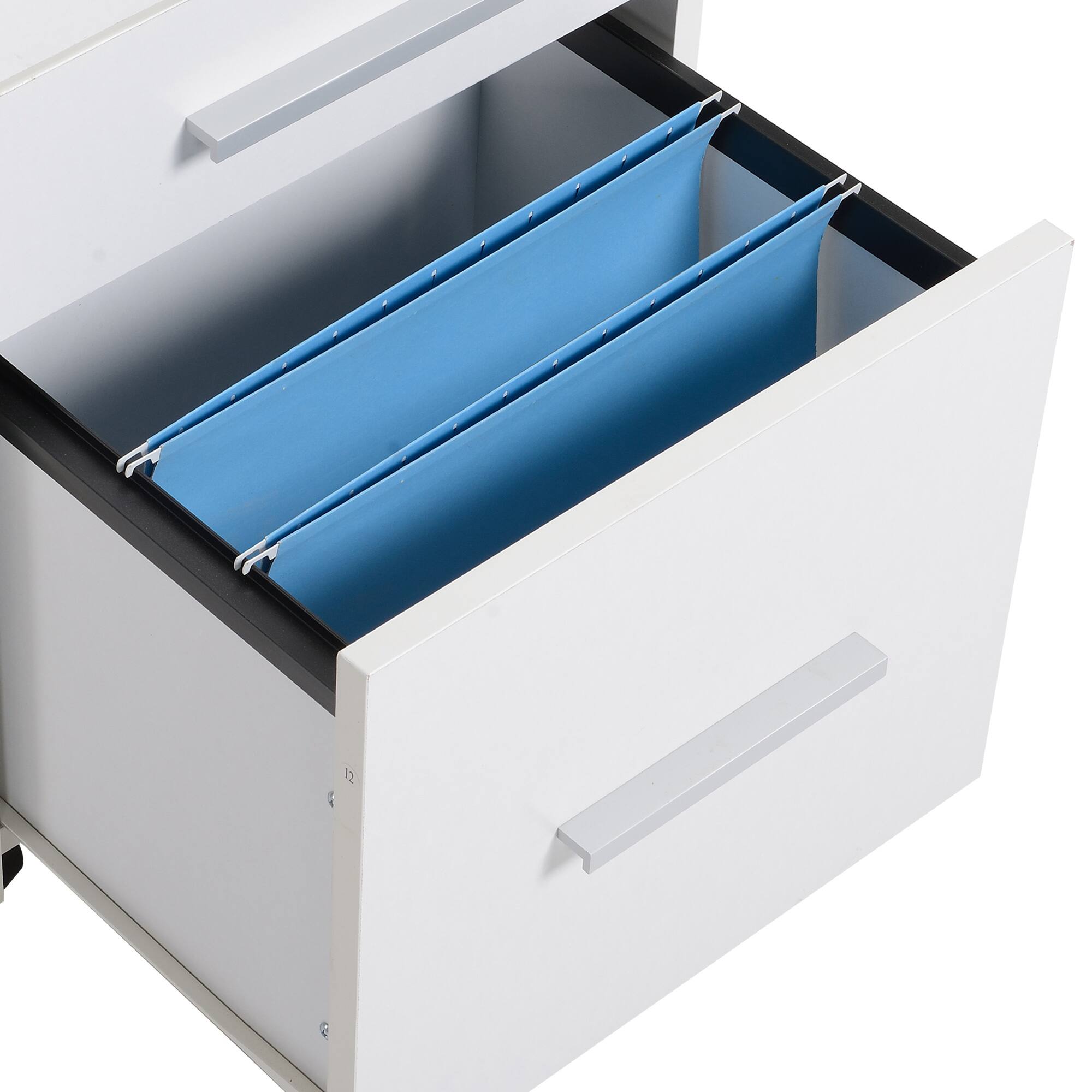 Alt View 8. Homcom - Filing Cabinet on Wheels - White.