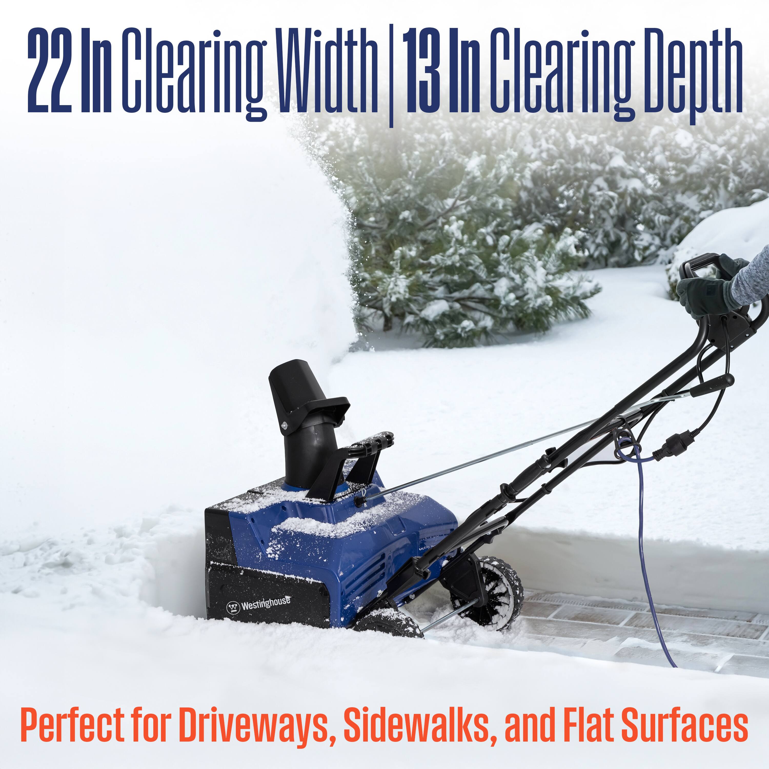 22 In Clearing Width | 13 In Clearing Depth  
Perfect for Driveways, Sidewalks, and Flat Surfaces