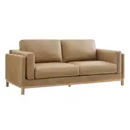 Roscoe 81 inch Vegan Leather Sofa by Modway - Toast