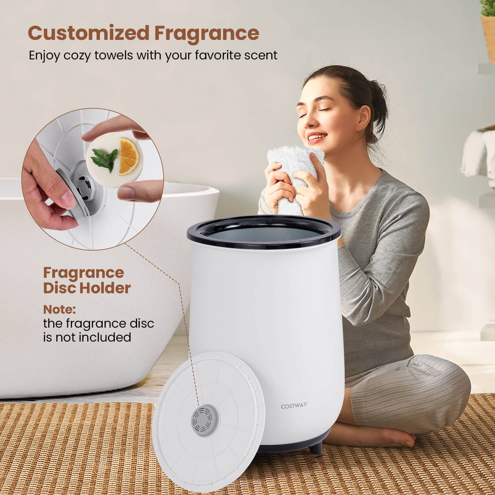 Customized Fragrance  
Enjoy cozy towels with your favorite scent  

Fragrance Disc Holder  
Note: the fragrance disc is not included  

COSTWAY