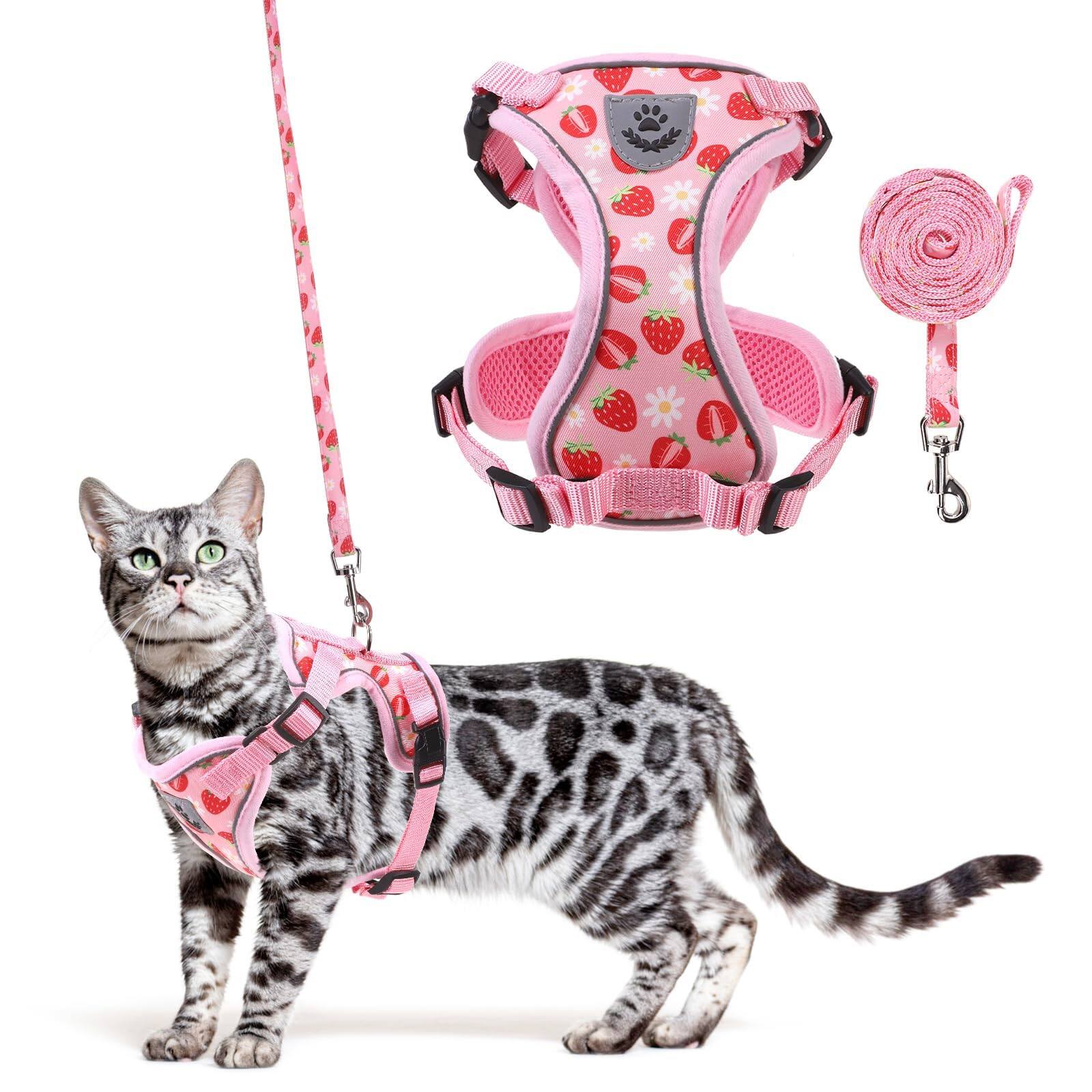 Alt View 1. Paradigms Interiors - Cat Harness And Leash Set Escape Proof For Safe Walking & Travel Reflective Comfortable Easy Control Kitten - Medium-Cartoon Car Pattern.