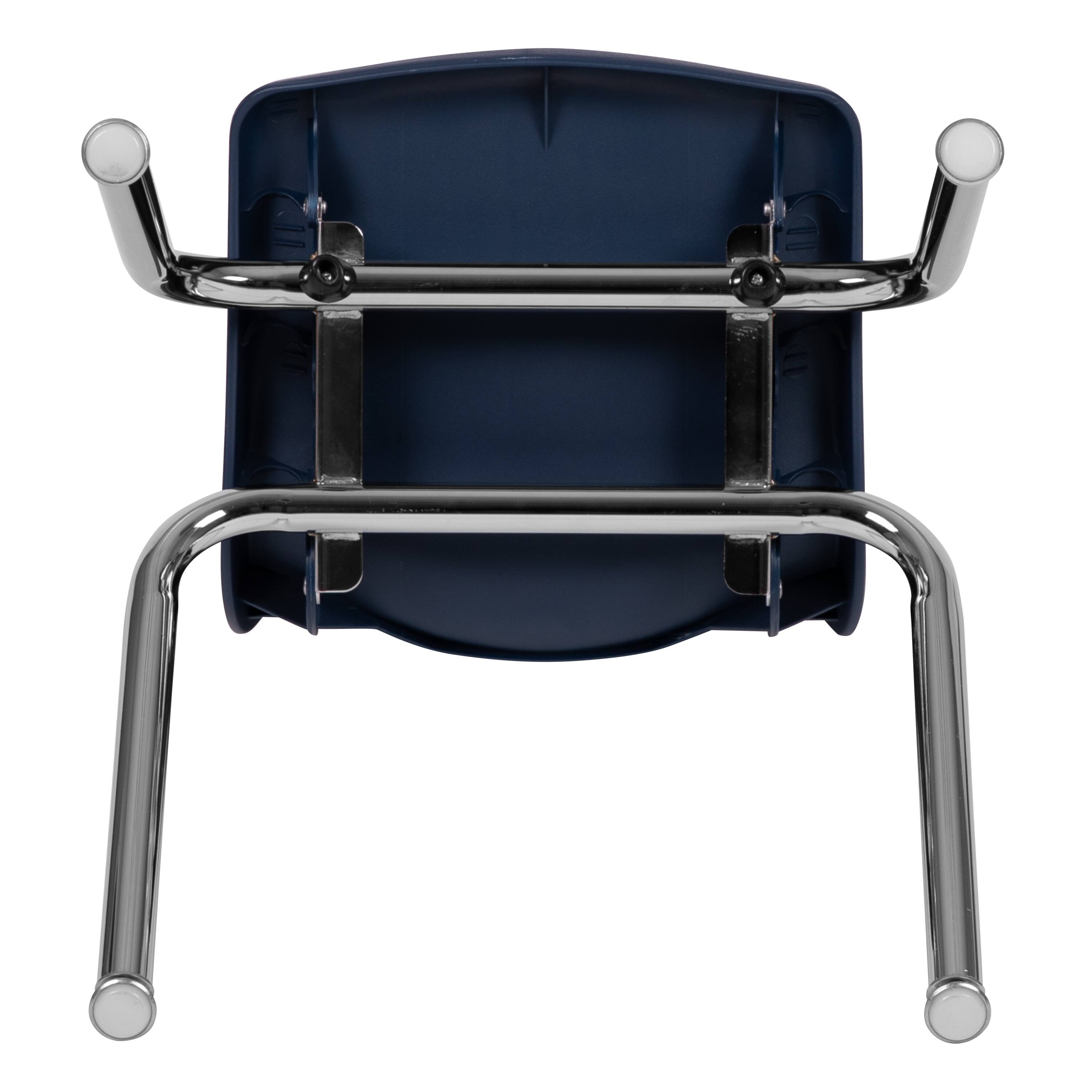 Alt View 8. Emma + Oliver - Student Stack School Chair - 14-inch - Navy.