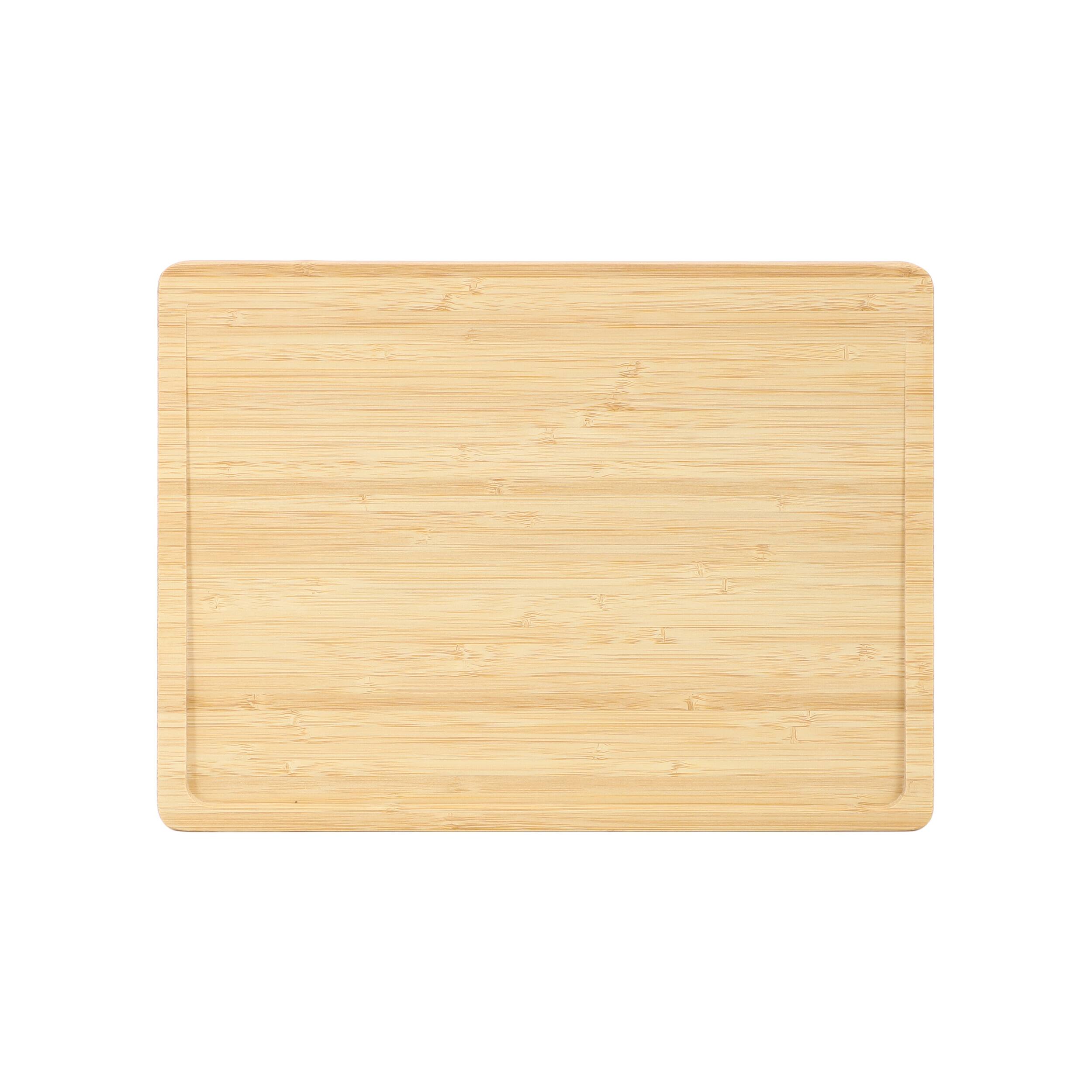 Alt View 5. MegaChef - MegaChef 3 Piece Bamboo Cutting, Prep and Serving Boards with Slanted Juice Groove - Brown.