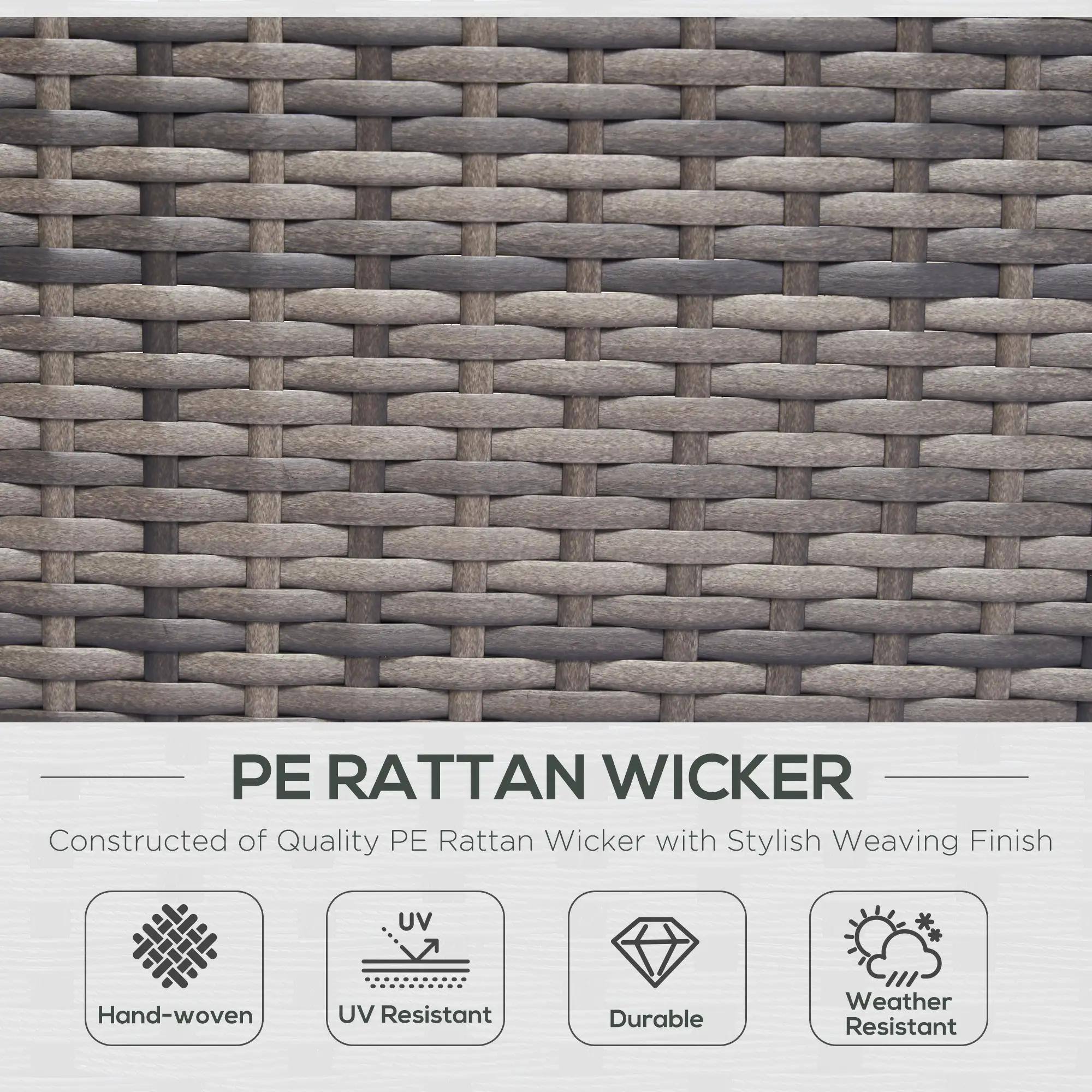 PE RATTAN WICKER, Constructed of Quality PE Rattan Wicker with Stylish Weaving Finish, Hand-woven, UV Resistant, Durable, Weather Resistant