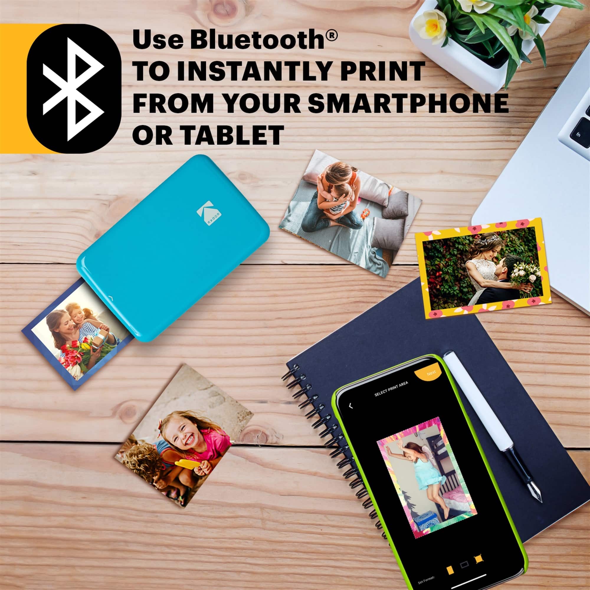 Use Bluetooth to instantly print from your smartphone or tablet