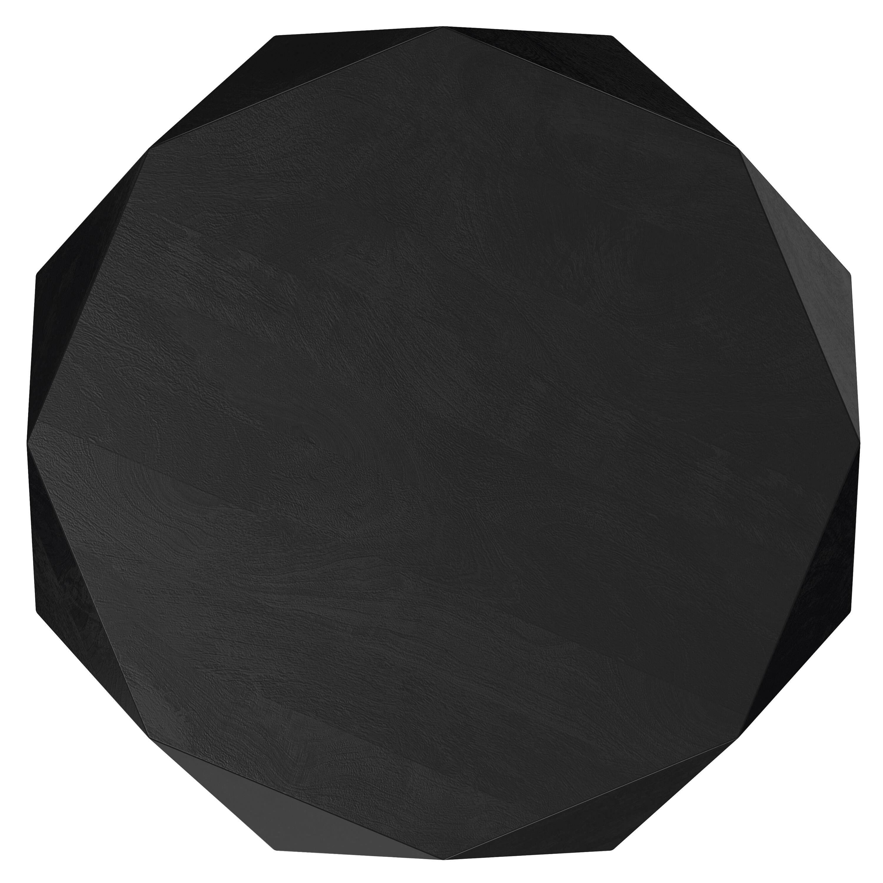 Alt View 2. Simpli Home - Zayn SOLID ACACIA WOOD 35 inch Wide Irregular Contemporary Coffee Table in Black, Fully Assembled - Black.
