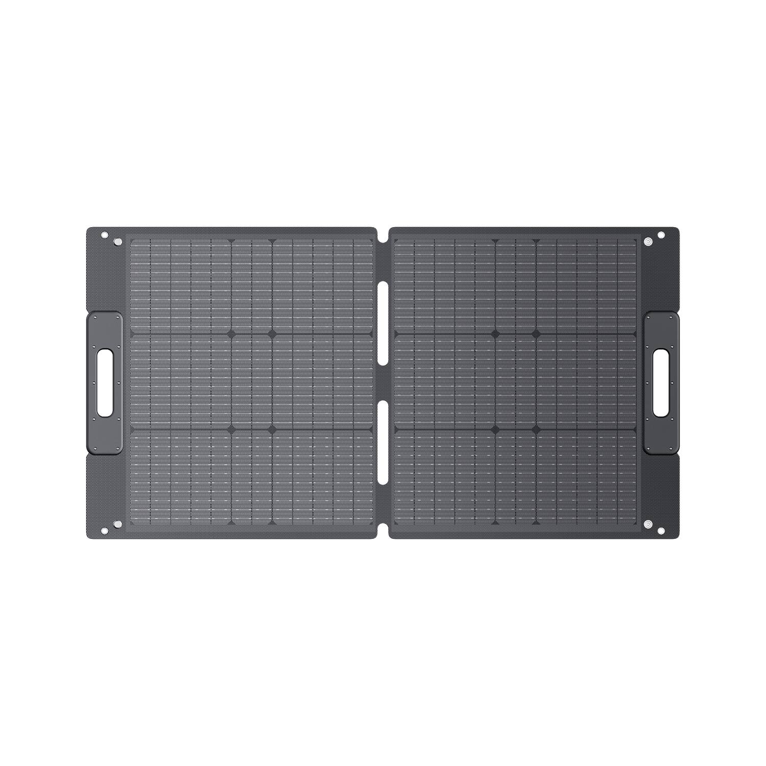 Front. BLUETTI - 100W Monocrystalline Silicon Foldable Portable Solar Panel - Black.