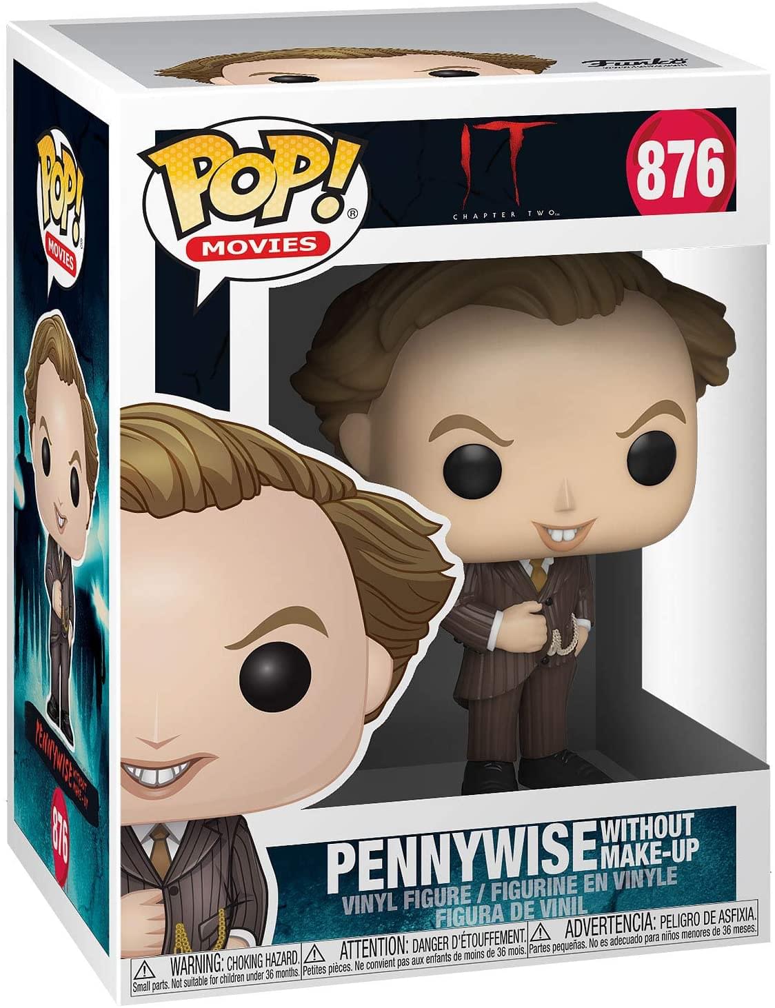 **POP! MOVIES**

**876**

**IT CHAPTER TWO**

**PENNYWISE WITHOUT MAKE-UP**

**VINYL FIGURE / FIGURINE EN VINYLE / FIGURA DE VINIL**

**WARNING: CHOKING HAZARD - Small parts. Not suitable for children under 36 months.**

**ATTENTION: DANGER D'ÉTOUFFEMENT - Petites pièces. Ne convient pas aux enfants de moins de 36 mois.**

**ADVERTENCIA: PELIGRO DE ASFIXIA - Piezas pequeñas. No es adecuado para menores de 36 meses.**