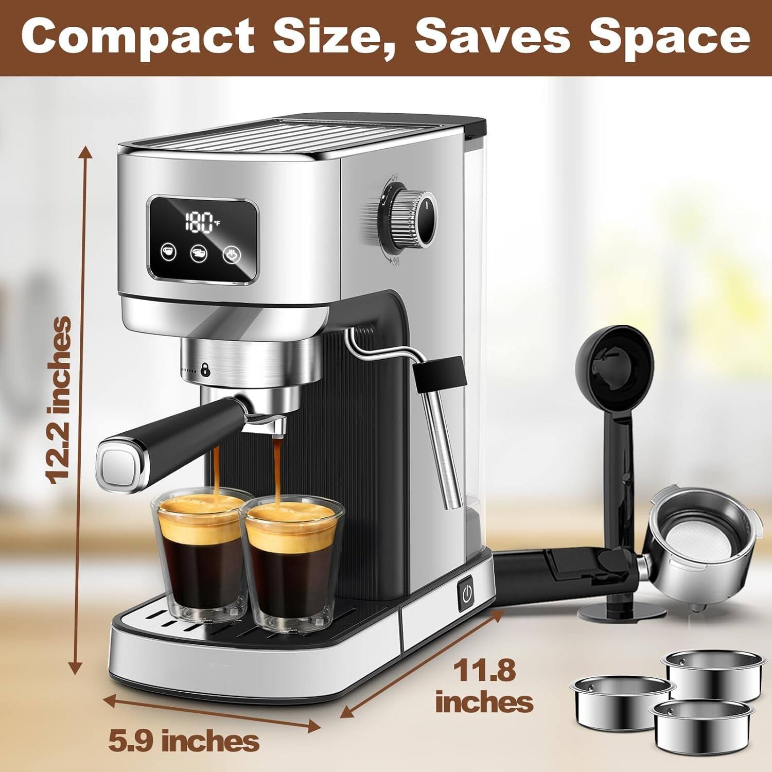 Compact Size, Saves Space : 12.2 inches, 5.9 inches, 11.8 inches