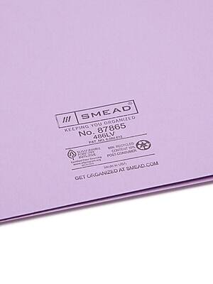 SMEAD  
KEEPING YOU ORGANIZED  
No. 87865  
486LV  

PAT NO. 6,002,812  

MIN. RECYCLED CONTENT 70% POST-CONSUMER  

MADE IN USA  
GET ORGANIZED AT SMEAD.COM