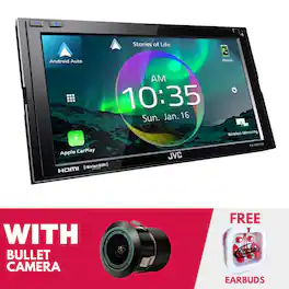 JVC - KW-M875BW 6.8" Multimedia w/ Apple CarPlay & Backup Bullet Camera