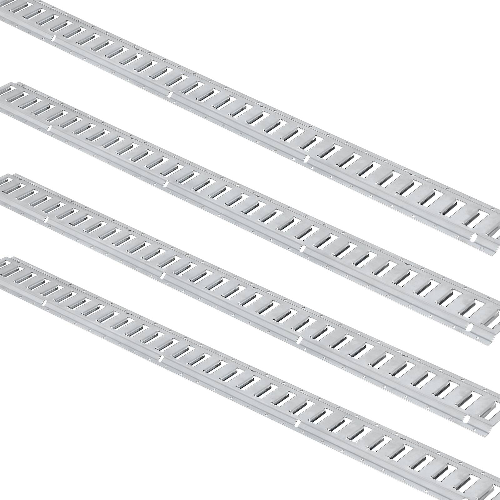 Alt View 5. VEVOR - E Track Tie-Down Rail Kit, 24PCS 5' E-Tracks Set Includes 8 Steel Rails & 8 O-Ring Anchors & 8 Tie-Offs with D-Ring - Silver.