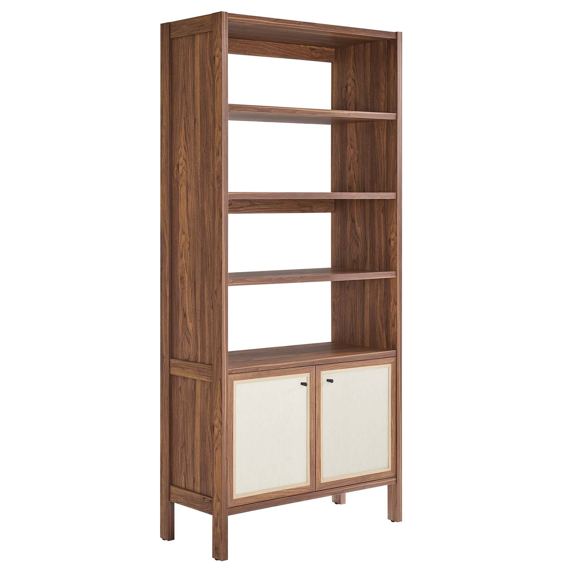 Angle. Modway - Capri 4-Shelf Wood Grain Bookcase by Modway - Walnut.