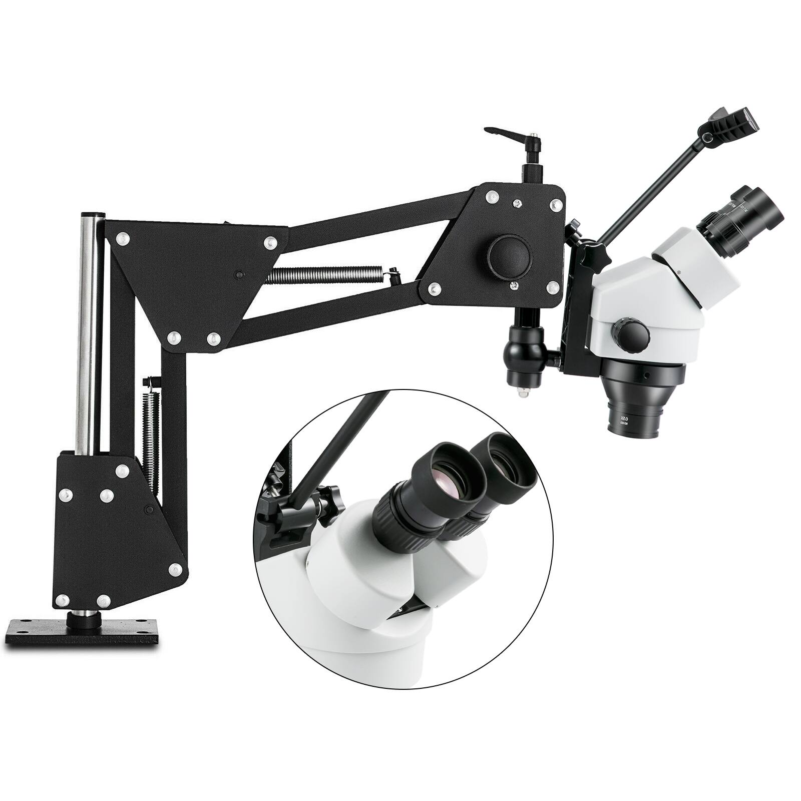 Alt View 3. VEVOR - Micro Inlaid Mirror Multi-Directional Microscope with Spring Bracket Multi-Directional Micro-Setting Microscope - Black.