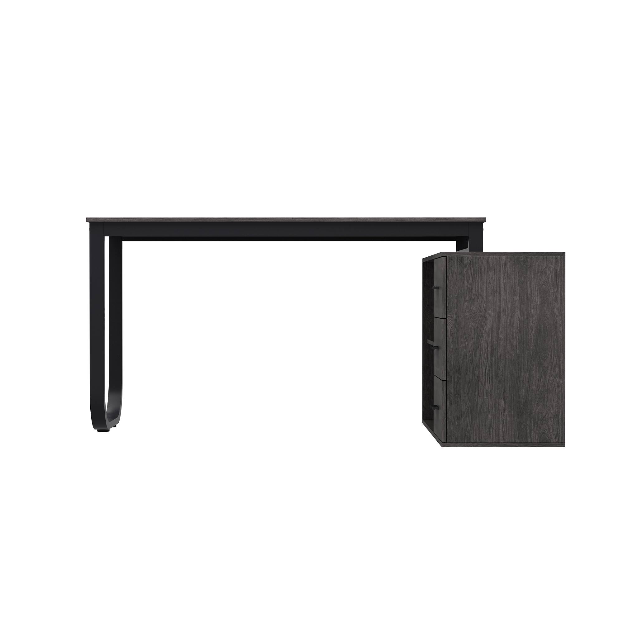 Left. FUFU&GAGA - FUFU&GAGA L - Shaped Office Desk with Storage - Modern Workstation for Home & Office - Gray.