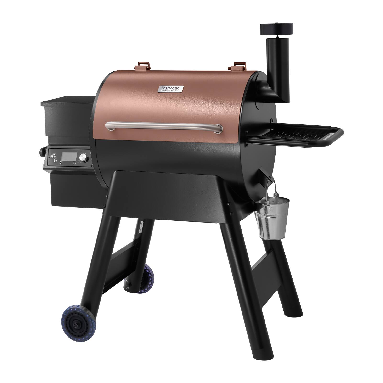 Front. VEVOR - Wood Pellet Grill Smoker, 8 in 1 BBQ Grills for Outdoor Cooking, 575 Square Inches Cook Area Electric Grill and Smoker - Black;Brown.