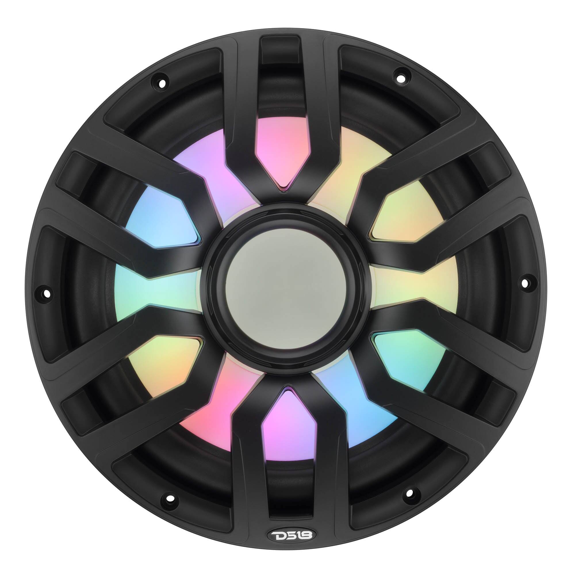 Alt View 1. DS18 Audio - NXL-IQ 12" Subwoofer with Digital LED Lights, 600W RMS Single 4-Ohm - Black.
