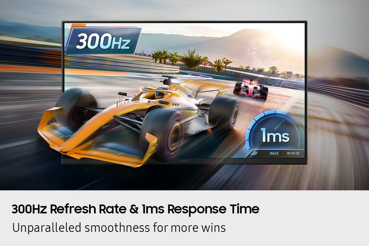 300Hz 1ms RACE 00:43:20  
300Hz Refresh Rate & 1ms Response Time  
Unparalleled smoothness for more wins