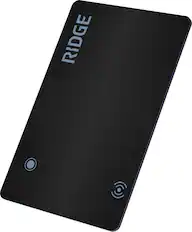 Front. The Ridge Wallet - Tracker Card - Matte Black works with Apple Find My and Googe Find Hub - Black.