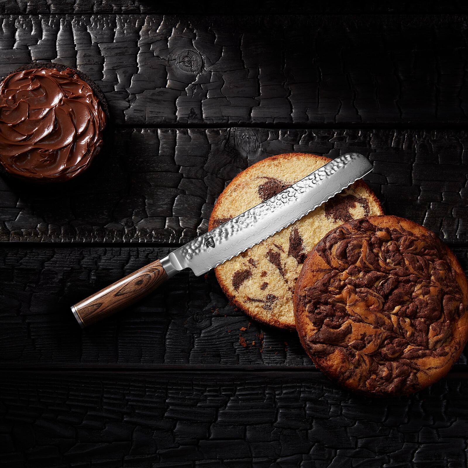 Alt View 2. Shun - Premier Bread Knife, 9 Inch - Brown.