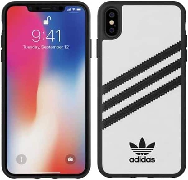 adidas - Originals Samba Snap Case for iPhone XR | Color: White w/ Black Stripes - White / Black Stripes