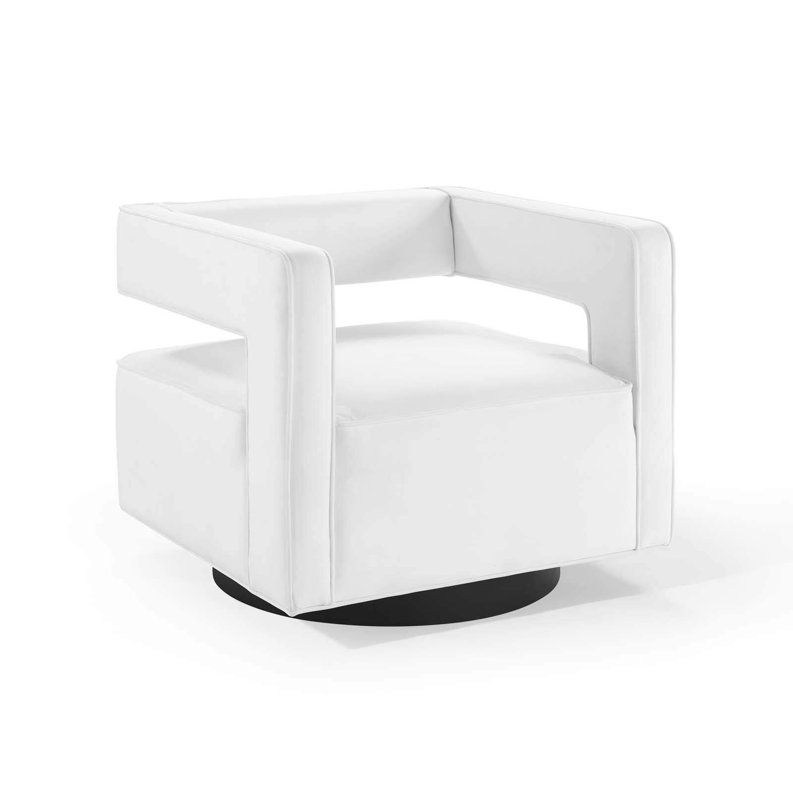 Angle. Modway - Booth Performance Velvet Performance Velvet Swivel Armchair by Modway - White.