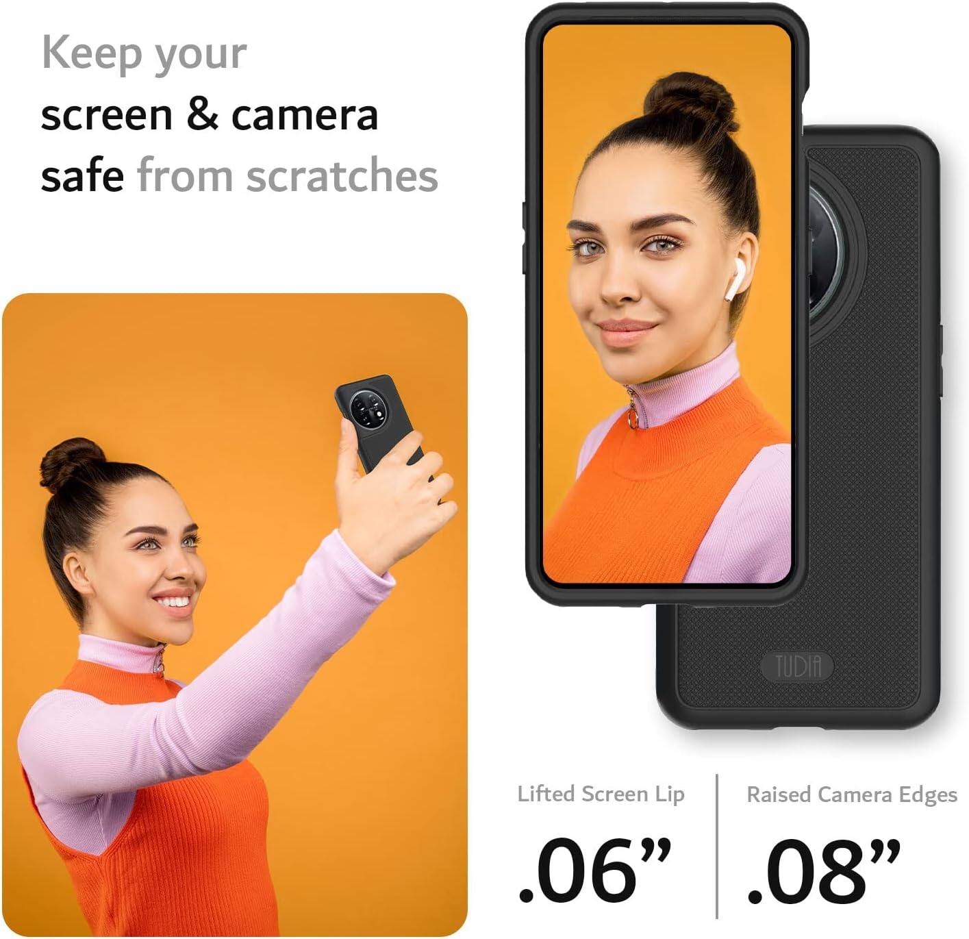 Keep your screen & camera safe from scratches

Lifted Screen Lip .06" Raised Camera Edges .08"