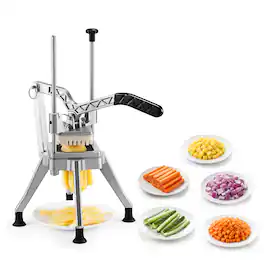 VEVOR - French Fry Cutter, 1/4" Blade Commercial Potato Chopper, Lever-Action Vegetable Dicer with Ergonomic Handle - Silver