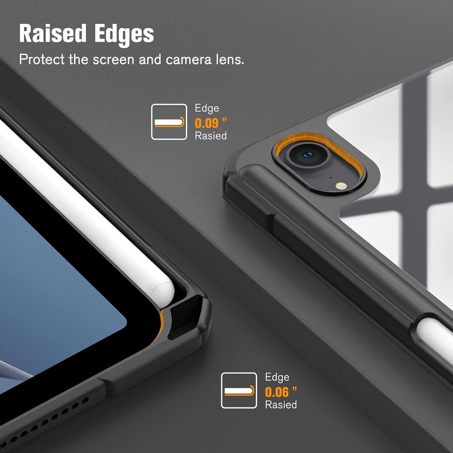 Raised Edges Protect the screen and camera lens.
Edge 0.09" Raised
Edge 0.06" Raised