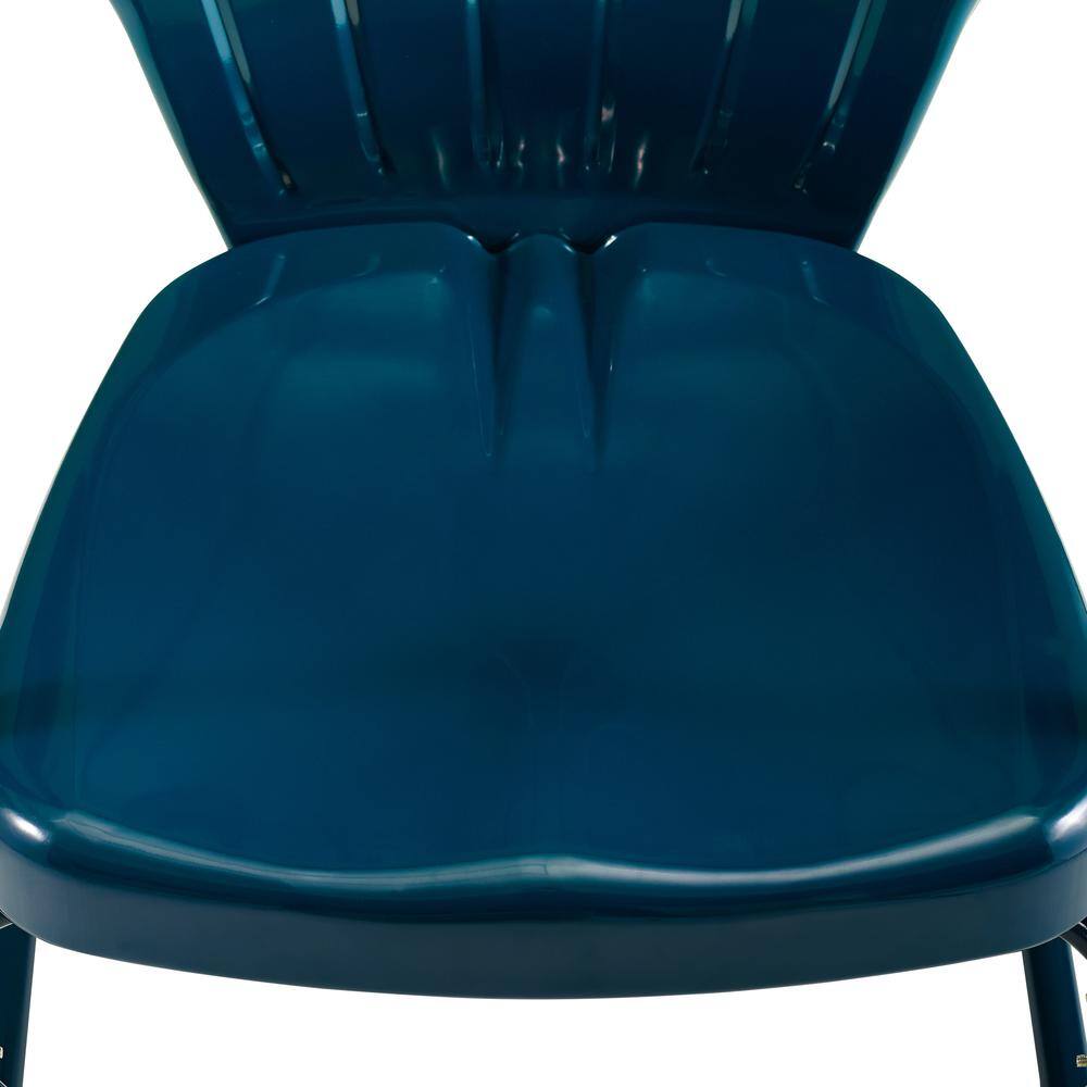 Alt View 6. Crosley Furniture - Ridgeland 2Pc Retro Outdoor Chair Set - 2 Chairs - Navy Gloss.