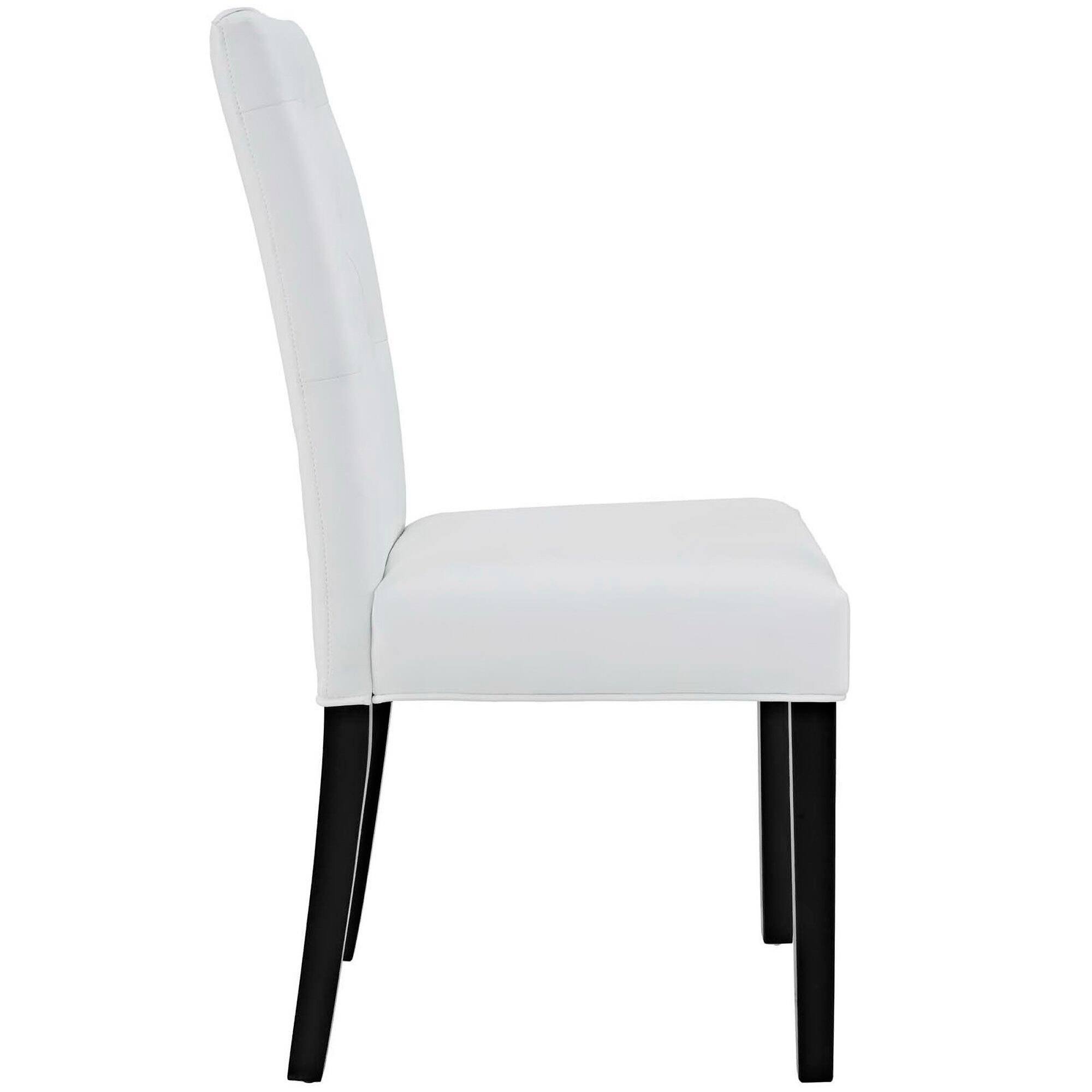 Left. Modway - Confer Vinyl Dining Side Chair Set of 2 by Modway - White.