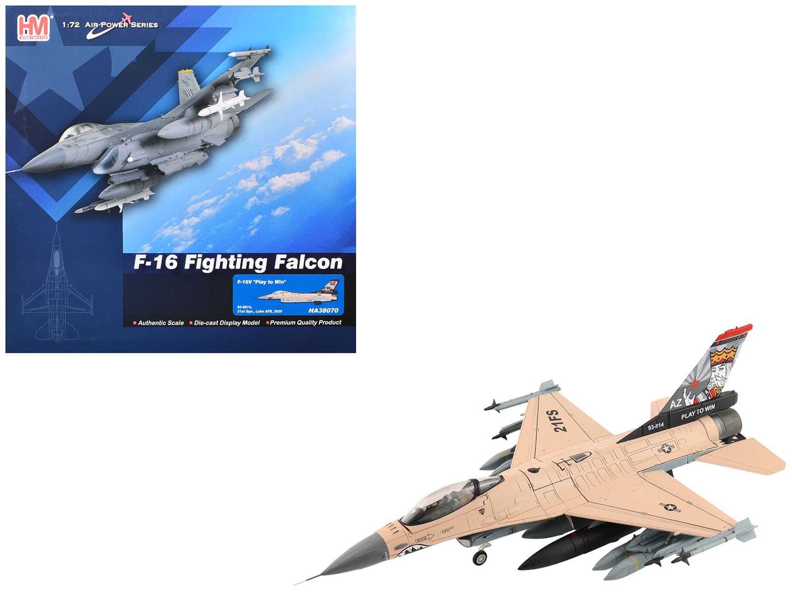 "Lockheed F-16V Fighting Falcon Fighter Aircraft ""Luke AFB"" (2025) US Air Force 1/72 Diecast Model by Hobby Master" price history on PriceWatchPro