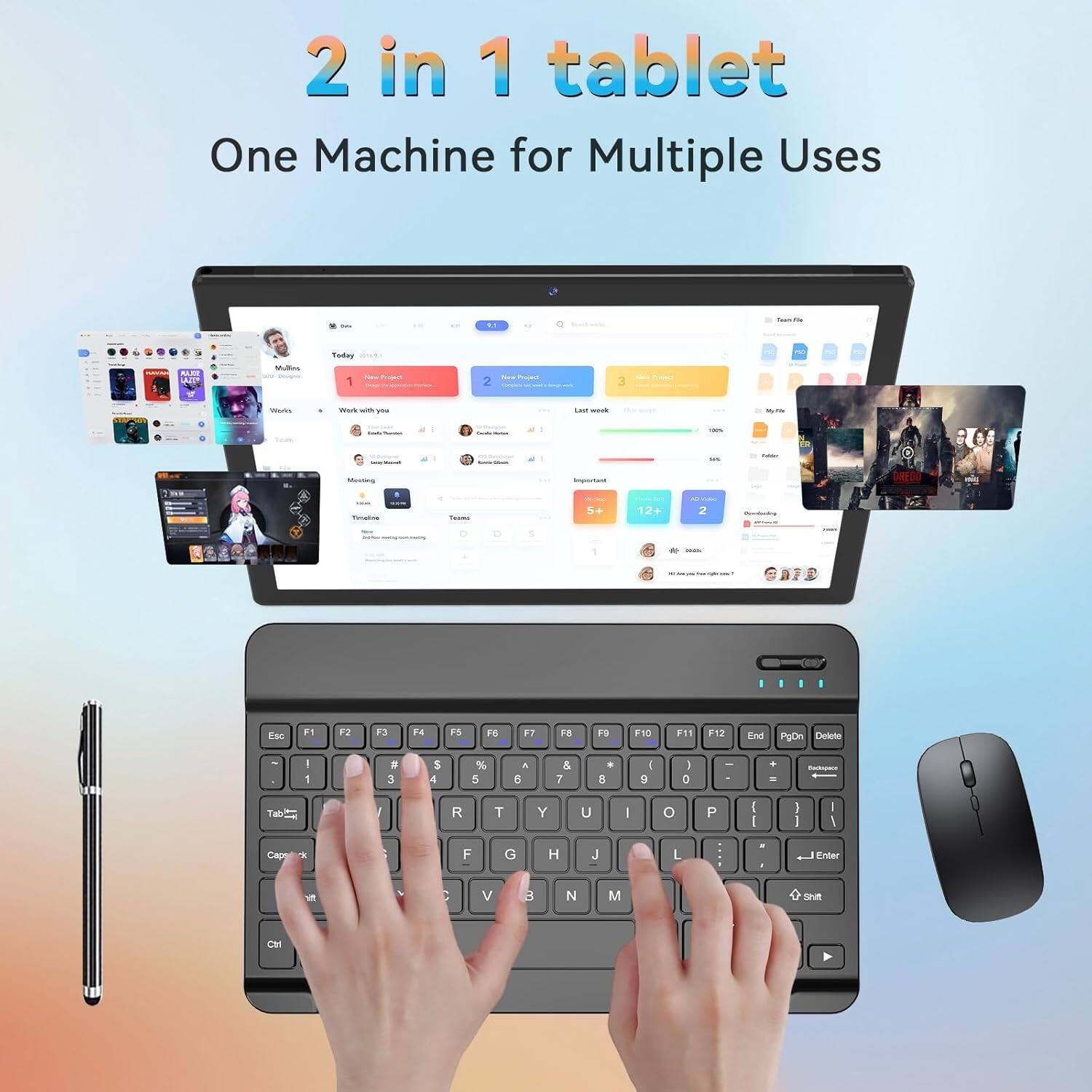 2 in 1 tablet  
One Machine for Multiple Uses  

KLON 2 Mulo nadas 1 2 - 3 - - - - -. - - - - + 12 2 - I I Fsc F1 F2 F3 F4 F5 F6 F7 F8 F9 F10 F11 F12 End PgDn Doteto 1 3 S 4 % 5 . 6 & 7 . 8 I P - 4 R T Y U I o P I I : I I I Caps F G H J L - Enter V E N M