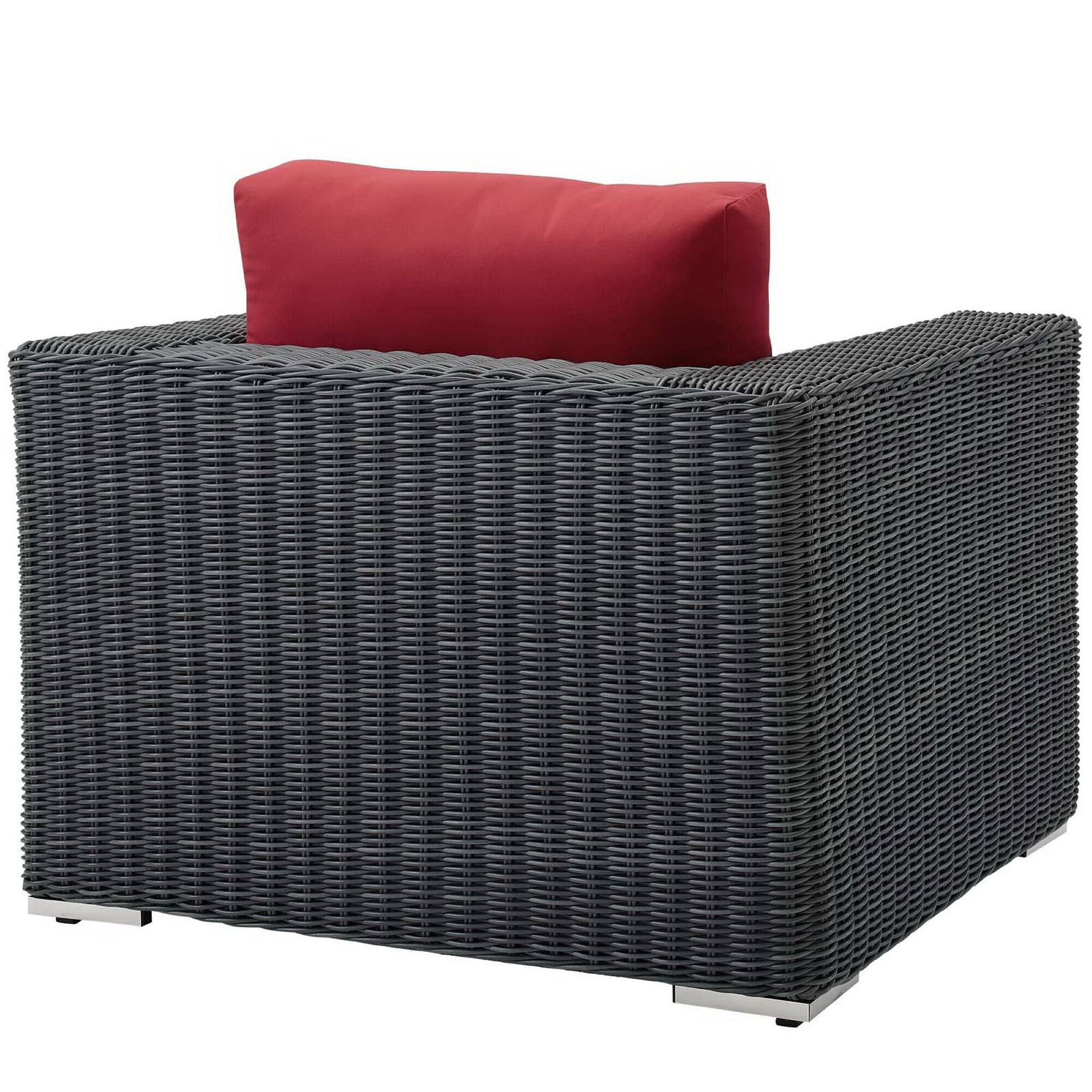 Left. Modway - Summon Outdoor Patio Fabric Sunbrella® Armchair by Modway - Canvas Red.