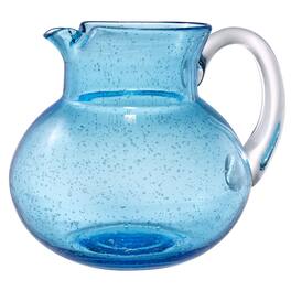 Artland - Handblown Glass Pitcher, Bubble Shape, Lead-Free, 90 Oz - Turquoise