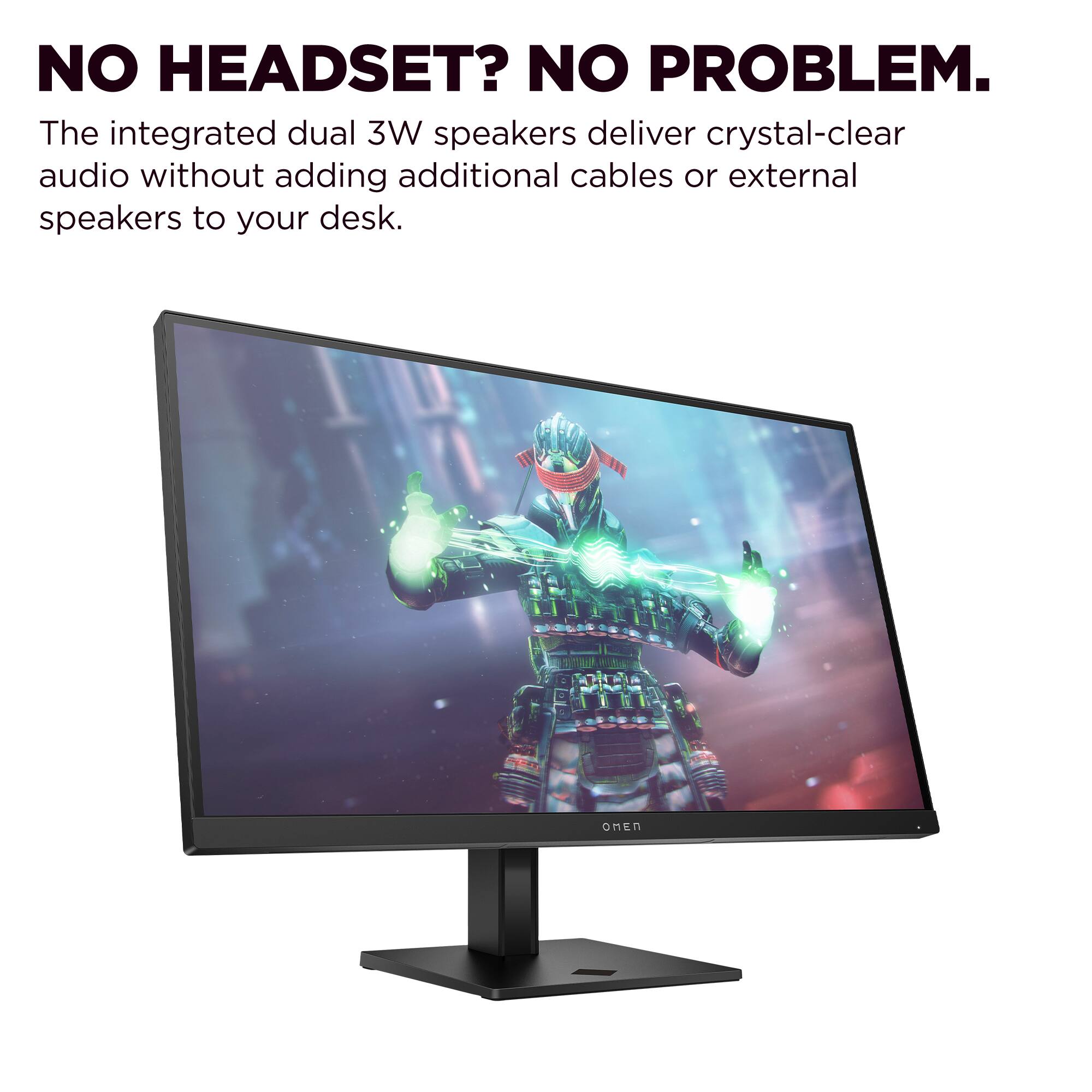 NO HEADSET? NO PROBLEM. The integrated dual 3W speakers deliver crystal-clear audio without adding additional cables or external speakers to your desk.