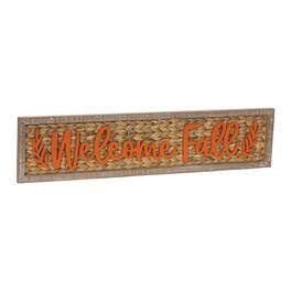 BreeBe - Woven Welcome Fall Sign 32"L - Brown, Orange