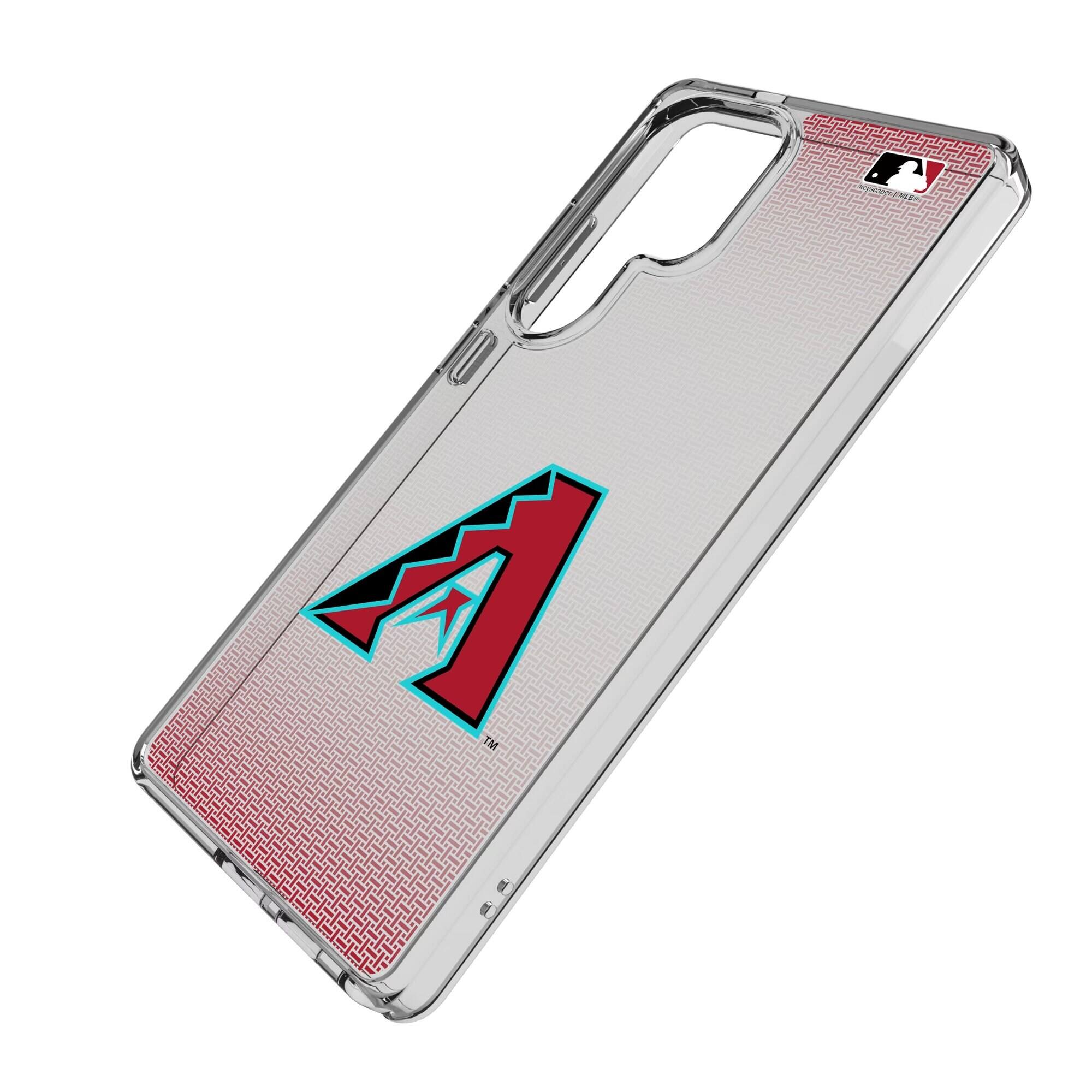 Alt View 1. Keyscaper - Arizona Diamondbacks Linen Logo Galaxy Clear Case - S24 Plus - Multicolor.